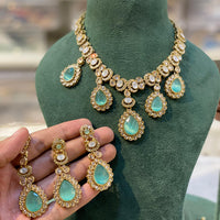 Hira Collection Sparkling Crystal And Beaded Elegance Necklace Set