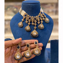 Hira Collection Sparkling Crystal And  Pearl Elegance Necklace Set