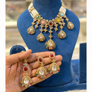 Hira Collection Sparkling Crystal And  Pearl Elegance Necklace Set