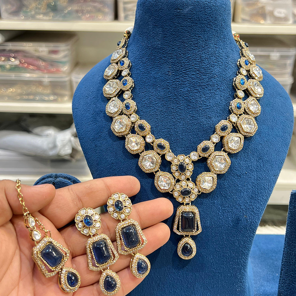 Hira Collection Sparkling Crystal  Elegance Necklace Set