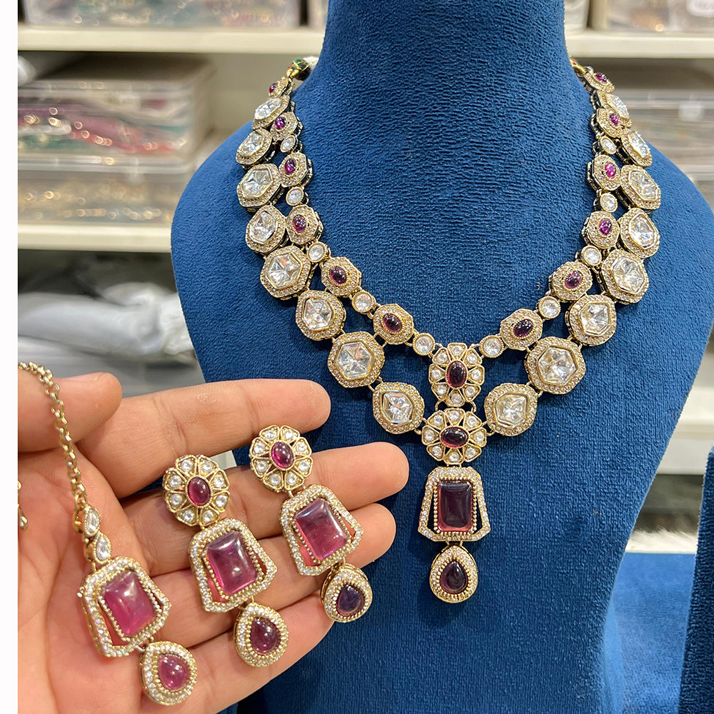 Hira Collection Sparkling Crystal  Elegance Necklace Set