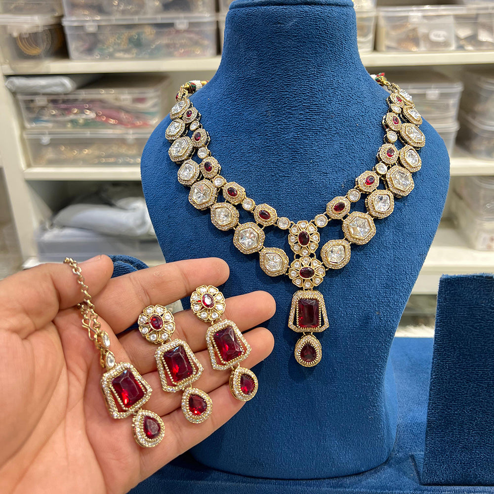 Hira Collection Sparkling Crystal  Elegance Necklace Set