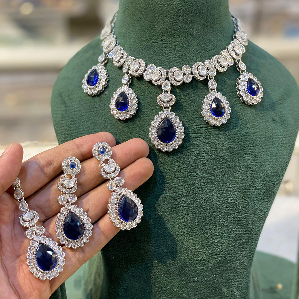 Hira Collection Sparkling Crystal  Elegance Necklace Set