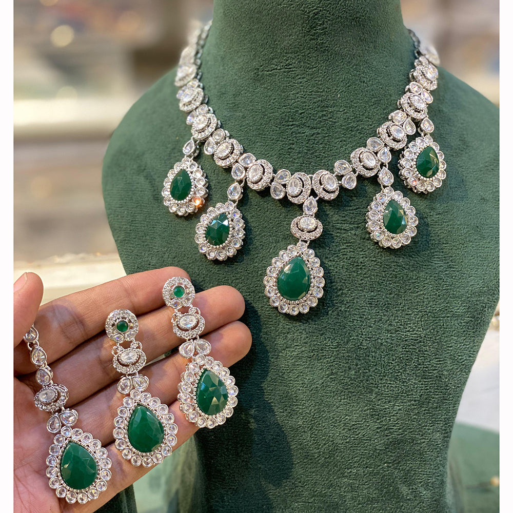 Hira Collection Sparkling Crystal  Elegance Necklace Set