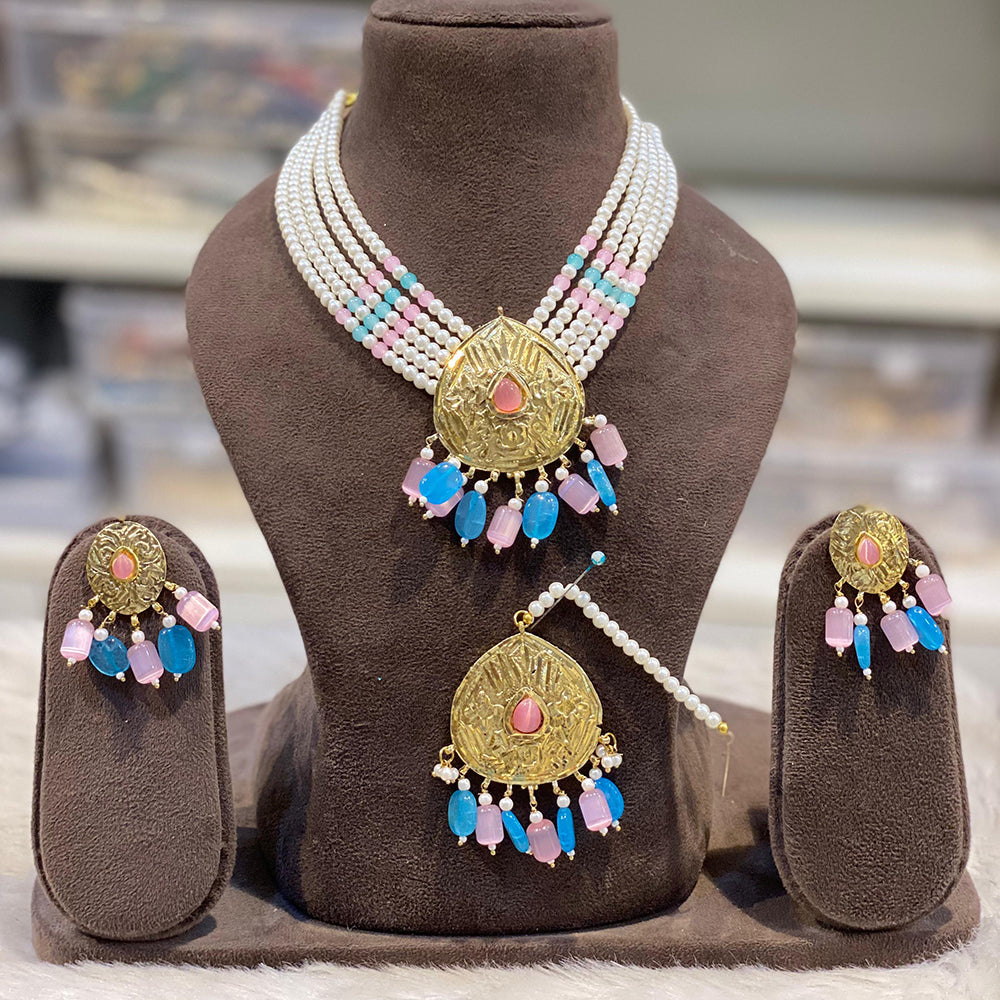 Hira Collection  Pearl Beauty And Beadwork Necklace Set