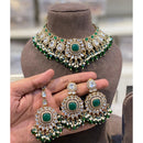 Hira Collections Premium Crystal Stone Pearl And Beads Choker Necklace Set