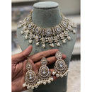 Hira Collections Designer Kundan Stone Pearl And Beads Choker Necklace Set