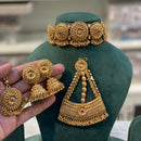 Hira Collection Gold Plated Earrings With Maang Tikka And Pasa