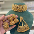 Hira Collection Gold Plated Earrings With Maang Tikka And Pasa