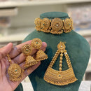 Hira Collection Gold Plated Earrings With Maang Tikka And Pasa