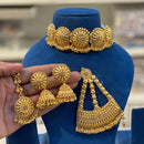 Hira Collection Gold Plated Necklace Set With Maang Tikka And Pasa