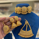 Hira Collection Gold Plated Necklace Set With Maang Tikka And Pasa