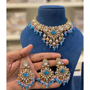 Hira Collection Crystal And Austrian Stone Necklace Set With Maang Tikka