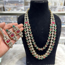 Hira Collection Crystal And Austrian Stone Necklace Set With Maang Tikka