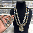 Hira Collection Crystal And Austrian Stone Necklace Set With Maang Tikka