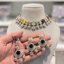 Hira Collections Premium Crystal Stone And Austrian Choker Necklace Set