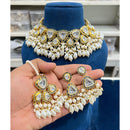 Hira Collections Glam Kundan Stone And Pearl Meenakari Choker Necklace Set