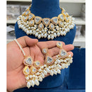 Hira Collections Glam Kundan Stone And Pearl Meenakari Choker Necklace Set
