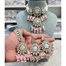 Hira Collections Glam Kundan Stone And Beads Choker Necklace Set