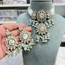 Hira Collections Glam Kundan Stone And Beads Choker Necklace Set