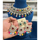 Hira Collections Glam Kundan Stone And Beads Choker Necklace Set