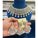 Hira Collections Glam Kundan Stone And Beads Choker Necklace Set