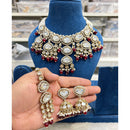 Hira Collections Royal Kundan Stone Pearl And Beaded Choker Necklace Set