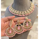 Hira Collections Crystal Stone And Pearl Designer Necklace Set