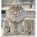 Hira Collections Heritage Kundan Stone Beads And Pearls Semi Bridal Necklace Set