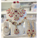 Hira Collections Heritage Kundan Stone Beads And Pearls Semi Bridal Necklace Set
