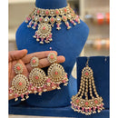 Hira Collections Royal Kundan Stone Pearl And Beaded Choker Necklace Set