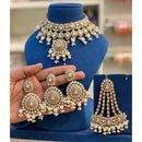 Hira Collections Royal Kundan Stone Pearl And Beaded Choker Necklace Set