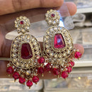 Hira Collections Sparkling Crystal Stone And Beads Dangler Earrings