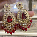 Hira Collections Sparkling Crystal Stone And Beads Dangler Earrings