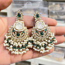 Hira Collections Sparkling Kundan Stone And Beads Dangler Earrings