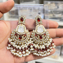 Hira Collections Sparkling Kundan Stone And Beads Dangler Earrings