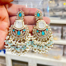 Hira Collections Sparkling Kundan Stone And Beads Dangler Earrings