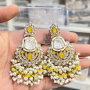 Hira Collections Sparkling Kundan Stone And Beads Dangler Earrings
