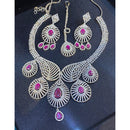 Hira Collections Sparkling American Diamond Designer Necklace Set