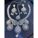 Hira Collections Sparkling American Diamond Designer Necklace Set