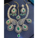 Hira Collections Sparkling American Diamond Designer Necklace Set