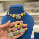 Hira Collections Classic Pota Stone And Austrian Stone Party Wear Necklace Set