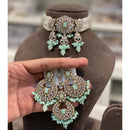 Hira Collections Royal Kundan Stone And Pearl Choker Necklace Set