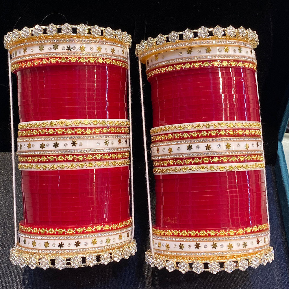 Hira Collections Heavy Look Austrian Stone Wedding Bangles Set