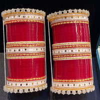 Hira Collections Heavy Look Austrian Stone Wedding Bangles Set