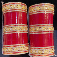 Hira Collections Heavy Look Kundan Stone Wedding Bangles Set