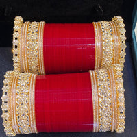Hira Collections Heavy Look Kundan Stone Wedding Bangles Set
