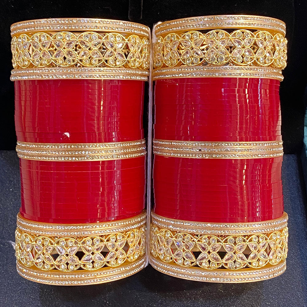 Hira Collections Heavy Look Crystal Stone Wedding Bangles Set