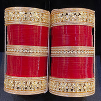 Hira Collections Heavy Look Kundan Stone Wedding Bangles Set