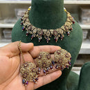 Hira Collections Royal Crystal Stone Pearl And Beads Designer Necklace Set